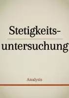 Vorschau - Präsentationen/Tafelbilder - Tafelbilder - Stetigkeitsuntersuchung (Materialpaket) - Deckblatt
