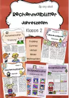 Vorschau - Arbeitsblätter - Rechenmalblätter | Klasse 2 | Jahreszeiten Sparpaket | Rechnen und Malen - Deckblatt
