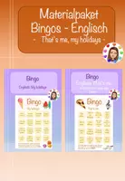 Vorschau - Spiele - Materialpaket: holiday-Bingo & That's me - Bingo (Englisch) - Deckblatt