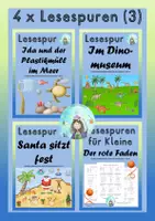 Vorschau - Arbeitsblätter - 4 x Lesespuren (3) (ab Klasse 1) - Deckblatt