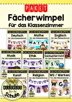 Vorschau - Anderer Materialtyp - Wimpelketten für das Klassenzimmer - Paket Fächerwimpel - Deckblatt
