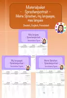 Vorschau - Arbeitsblätter - Materialpaket: Sprachenportraits (Deutsch, Englisch, Französisch - Meine Sprachen) - Deckblatt