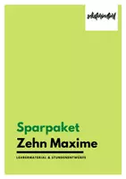 Vorschau - Stundenentwürfe - Sparpaket: Zehn Maxime nach Hurrelmann - Stundenentwürfe mit Präsentationen - Deckblatt