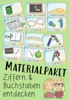 Vorschau - Stationenlernen - Materialpaket Stationskarten Buchstaben und Ziffern - Deckblatt