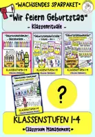 Vorschau - Mal- und Bastelvorlagen - Wachsendes Sparpaket I Wir feiern Geburtstag I Kl. 1-4 - Deckblatt