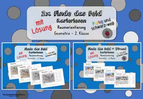 Vorschau - Arbeitsblätter - Materialpaket Finde das Feld - Rasterlesen (Geometrie) - Deckblatt