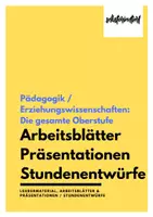 Vorschau - Stundenentwürfe - Sparpaket "Die gymnasiale Oberstufe in Pädagogik / Erziehungswissenschaften" (mit Freud, Erikson, Montessori, Piaget, Hurrelmann, Kohlberg, Korczak & Maslow) - Deckblatt
