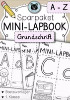 Vorschau - Unterrichtsreihen - SPARPAKET Mini-Lapbooks von A-Z | GRUNDSCHRIFT - Deckblatt