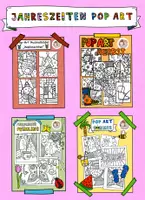 Vorschau - Mal- und Bastelvorlagen - Sparpaket Ausmalbilder Pop Art Jahreszeiten, Ausmalbilder Frühling, Sommer, Herbst und Winter - Deckblatt