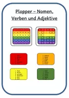 Vorschau - Spiele - Plopper Pop it - Materialpaket: Nomen, Verben Adjektive - Deckblatt