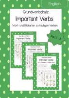 Vorschau - Merkblätter - Wort- und Bildkarten zu häufigen Verben im Englischen - Part 1-3 - Deckblatt