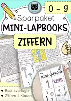 Vorschau - Unterrichtsreihen - SPARPAKET Mini-Lapbooks von 0-9 | Zifferneinführung - Deckblatt