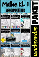 Vorschau - Unterrichtsreihen - Mathe Klasse 1 - Arbeitsblätter (wachsendes Paket) - Deckblatt