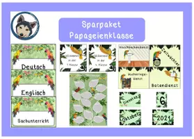Vorschau - Poster - wachsendes Materialpaket Papageienklasse #Klassentier - Deckblatt