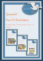 Vorschau - Arbeitsblätter - Sparpaket Buchstaben, Pixel Art, Malen nach Zahlen, Konzentration, Feinmotorik - Deckblatt