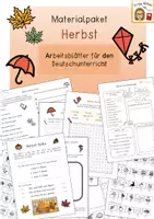 Vorschau - Arbeitsblätter - Herbst Arbeitsblätter / Deutschunterricht / Materialpaket - Homeschooling geeignet - Deckblatt