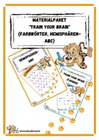 Vorschau - Arbeitsblätter - Materialpaket: "Train your Brain" (Farbwörter lesen, Hemisphären Alphabet) - Deckblatt