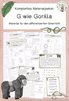 Vorschau - Arbeitsblätter - G wie Gorilla - Materialpaket - Deckblatt