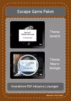 Vorschau - Spiele - Materialpaket: Escape Game zum Thema Genetik und zum Thema Neurobiologie - Deckblatt