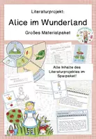 Vorschau - Arbeitsblätter - Alice im Wunderland - KOMPLETTES Literaturprojekt - Deckblatt