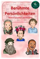 Vorschau - Arbeitsblätter - Steckbrief Bundle I Berühmte Persönlichkeiten I wachsend - Deckblatt