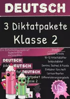 Vorschau - Unterrichtsreihen - Deutsch: 3 Diktatpakete Klasse 2 Deutsch Diktate - Deckblatt