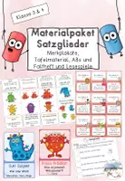 Vorschau - Arbeitsblätter - Satzglieder Materialpaket (Material Satzglieder + Lesespiele) - Deckblatt
