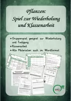 Vorschau - Spiele - Pflanzen: Spiel zur Wiederholung und Klassenarbeit, differenziert - Deckblatt