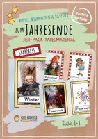 Vorschau - Präsentationen/Tafelbilder - 🎉 Zum Jahresende - 3x Buntes Tafelmaterial - Winter, Weihnachten, Silvester (differenziert) - Deckblatt