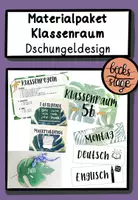 Vorschau - Mal- und Bastelvorlagen - Materialpaket Klassenraum im Dschungeldesign - Deckblatt