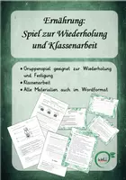 Vorschau - Spiele - Ernährung: Spiel zur Wiederholung und Klassenarbeit, differenziert - Deckblatt