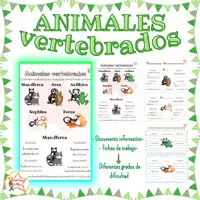 Vista previa - Hojas de trabajo - LOS ANIMALES VERTEBRADOS - Portada