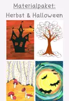 Vorschau - Stundenentwürfe - Materialpaket: Kunststunden Herbst & Halloween - Deckblatt