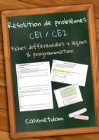 Aperçu - Feuilles d'exercices - Pack résolution de problèmes Ce2 - Fiches différenciées + leçons & programmation - Page de couverture