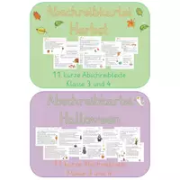 Vorschau - Arbeitsblätter - Abschreibkartei Herbst 🍂 und Halloween 👻 - Deckblatt