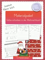 Vorschau - Arbeitsblätter - 🎅🏼 Materialpaket Sätze schreiben I Weihnachten I ab Klasse 1 - Deckblatt