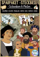 Vorschau - Unterrichtsreihen - Sparpaket Steckbriefe Entdecker | Kolumbus - da Gama - Magellan - Cortes - Dias - Vespucci - Drake - Deckblatt