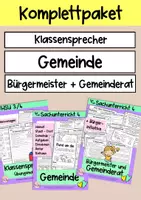Vorschau - Arbeitsblätter - Paket: Klassensprecher, Gemeinde, Gemeinderat - Deckblatt