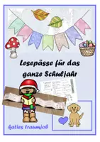 Vorschau - Mal- und Bastelvorlagen - Lesepässe - für das ganze Schuljahr - Deckblatt