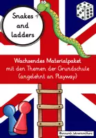 Vorschau - Arbeitsblätter - Materialpaket: Snakes and ladders (Wortschatz aus Playway) - Deckblatt
