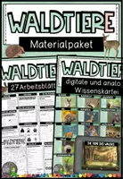 Vorschau - Unterrichtsreihen - Waldtiere - Materialpaket (Wissenskartei und Arbeitsblätter) - Deckblatt