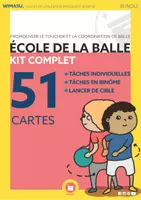 Aperçu - Préparation de séance / Séance complète - La carte de l'école du ballon en éducation physique 51 cartes de stations Lancer, viser & passer - Page de couverture