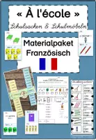 Vorschau - Arbeitsblätter - Materialpaket Französisch Thema "à l'école" - Schulsachen - Deckblatt