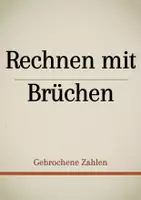 Vorschau - Präsentationen/Tafelbilder - Tafelbilder - Rechnen mit Brüchen (Materialpaket) - Deckblatt