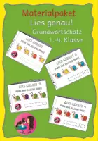Vorschau - Arbeitsblätter - Materialpaket Lies genau Grundwortschatz 1-4 - Deckblatt