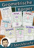 Vorschau - Stundenentwürfe - Materialpaket Geometrische Körper - Steckbriefe mit Formeln - Körper Mathe Geometrie - Deckblatt