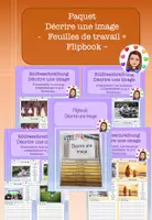 Aperçu - Feuilles d'exercices - Paquet: Décrire une image - Flipbook + feuilles de travail - Page de couverture
