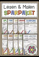Vorschau - Arbeitsblätter - LESEN & MALEN - SPARPAKET (wachsendes Paket) - Deckblatt
