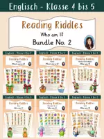 Vorschau - Arbeitsblätter - Materialpaket / Bundle 2 - Who am I? / Which one is it? - Reading Riddles (englische Leserätsel) - Deckblatt