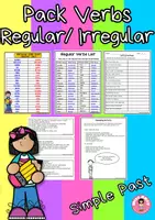 Vista previa - Hojas de trabajo - Pack regular and irregular verbs - Portada